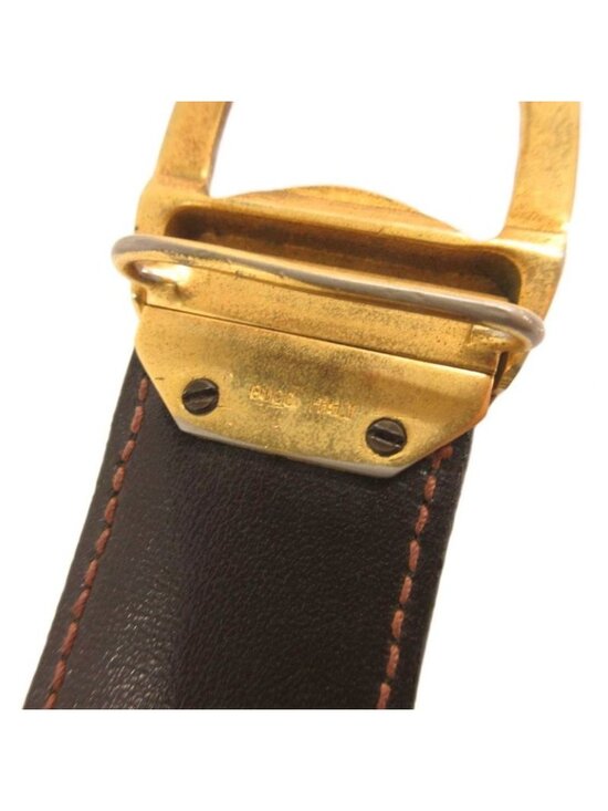 Gucci Leather Belt GG Mark Buckle Gold Color Black Uo main image 7